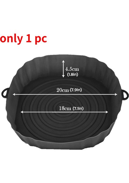 Gri Tarzı Hava Fritöz Tava Silikon Sepet Airfryer Fırın Pişirme Silikon Tepsi Yeniden Kullanılabilir Airfryer Pot Tava Astar Kalıp Pizza Kızarmış Tavuk (Yurt Dışından)
