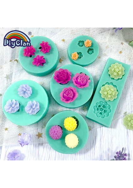 F0144HM Tarzı Mini Çiçekler Serisi Silikon Kalıp Dıy El Yapımı Fondan Kek Pişirme Çikolata Şeker Kek Araçları Reçine Polimer Kil Yapımı Kalıp (Yurt Dışından)