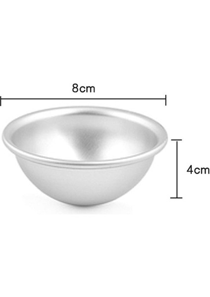 8cm Tarzı Pratik Daifuku Tatlı Bomba Kalıp Tava Teneke Pişirme Kek Pasta Kalıp Kartopu Mochi Kalıp 3D Alüminyum Top (Yurt Dışından)