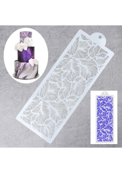 No.6 Stili Tavuskuşu Tüyü Dantel Stencil Düğün Pastası Tasarım Plastik Şablon Kalıp Boyama Stencil Dekorasyon Şişe Fondan Araçları Bakeware (Yurt Dışından)