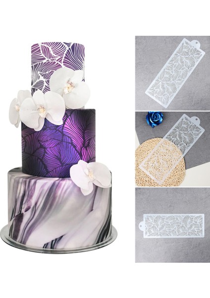 No.6 Stili Tavuskuşu Tüyü Dantel Stencil Düğün Pastası Tasarım Plastik Şablon Kalıp Boyama Stencil Dekorasyon Şişe Fondan Araçları Bakeware (Yurt Dışından)