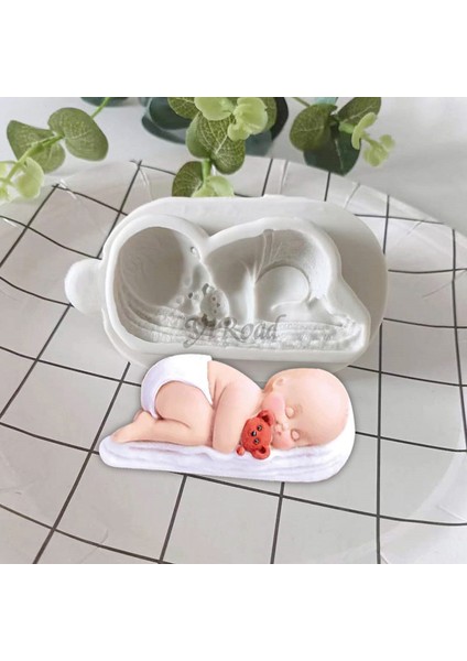 50-001 Tarzı 3D Uyuyan Bebek Silikon Kalıp Çikolata Şeker Fondan Kalıp El Yapımı Sabun Mum Alçı Reçine Yapma Aracı (Yurt Dışından)