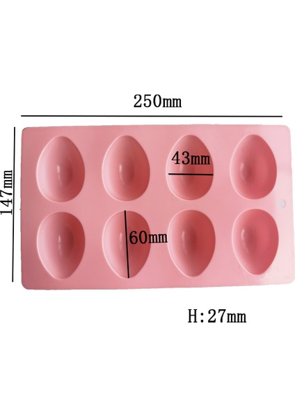 011PEMBE Tarzı 8 Yumurta Şekilli Paskalya Yumurtaları Silikon Pişirme Kalıp Pasta Çikolata Kalıp Puding Buz Kalıbı Kalıp Paskalya Diy Sabun Kalıp El Sanatları Hediyeler (Yurt Dışından)
