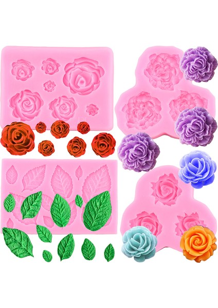 CD315 Tarzı Gül Çiçek Şakayık Silikon Kalıp Düğün Pastası Dekorasyon Araçları Çikolata Fondan Kalıpları Yaprak Şeker Reçine Kalıpları Dıy Cupcake Topper (Yurt Dışından)