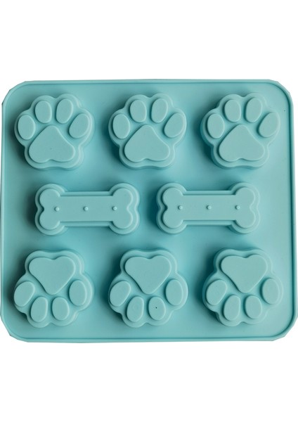 012MAVI Tarzı Köpek Ayak Izi Silikon Kalıp Kek Kalıpları Kemik Kurabiye Kesici Fondan 3D Dıy Kedi Paw Silikon Bakeware Kalıpları Pişirme Aksesuarları (Yurt Dışından)