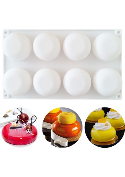 Beyaz Stil 8 Kavite Düz Yuvarlak Silikon Kek Kalıbı Dıy Çikolatalı Mousse Jöle Puding Pasta Dondurma Tatlı Ekmek Bakeware Pan Araçları (Yurt Dışından) fiyatları