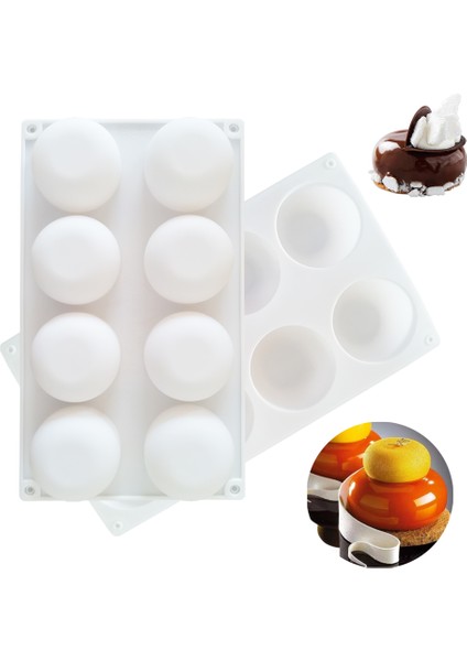 Beyaz Stil 8 Kavite Düz Yuvarlak Silikon Kek Kalıbı Dıy Çikolatalı Mousse Jöle Puding Pasta Dondurma Tatlı Ekmek Bakeware Pan Araçları (Yurt Dışından) indirimleri
