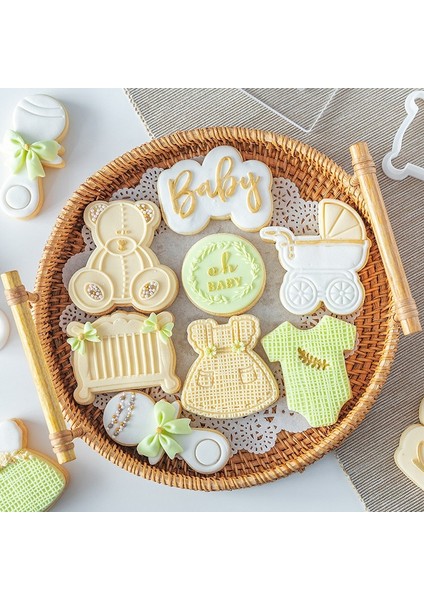 QA001 Tarzı Akrilik Bebek Doğum Günü Kurabiye Kalıbı Damga Bebek Duş Kabartmalı Kalıp Fondan Pasta Şeker Zanaat Fondan Kurabiye Kesici Pişirme Kalıp (Yurt Dışından)