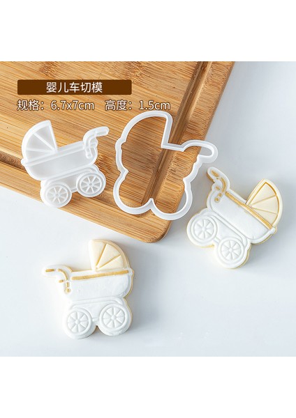 PC003 Tarzı Akrilik Bebek Doğum Günü Kurabiye Kalıbı Damga Bebek Duş Kabartmalı Kalıp Fondan Pasta Şeker Zanaat Fondan Kurabiye Kesici Pişirme Kalıp (Yurt Dışından)