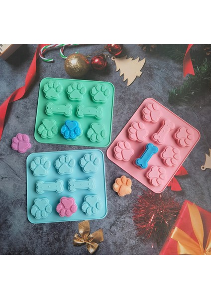 012MAVI Tarzı Köpek Ayak Izi Silikon Kalıp Kek Kalıpları Kemik Kurabiye Kesici Fondan 3D Dıy Kedi Paw Silikon Bakeware Kalıpları Pişirme Aksesuarları (Yurt Dışından) fırsatları