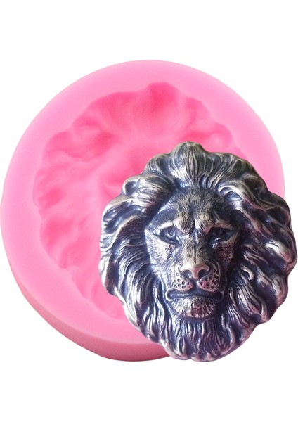 CD411 Tarzı 3D Aslan Kafası Silikon Kalıp Fondan Çikolata Hayvanlar Kalıpları Dıy Bebek Doğum Günü Pastası Dekorasyon Araçları Reçine Kil Kalıpları (Yurt Dışından)