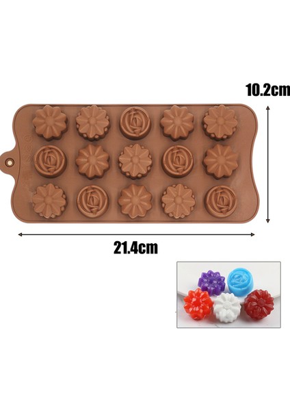 1 Adet-04 Tarzı Gül Çiçek Kalp Çikolata Kalıp Waffle Alfanümerik Uygulanabilir Şeker Buz Küpü Jöle El Yapımı Sabun Kek Dekorasyon Pişirme Kalıp (Yurt Dışından)