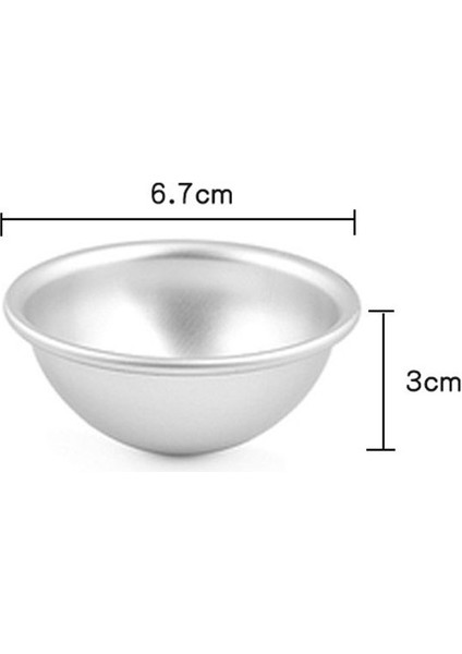 6.7cm Tarzı Pratik Daifuku Tatlı Bomba Kalıp Tava Teneke Pişirme Kek Pasta Kalıp Kartopu Mochi Kalıp 3D Alüminyum Top (Yurt Dışından)