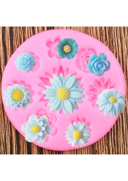 Papatya Gül Haşhaş Çiçek Silikon Kalıp Cupcake Topper Polimer Kil Reçine Kalıp Kek Dekorasyon Araçları Çikolata Şeker Kalıpları (Yurt Dışından)