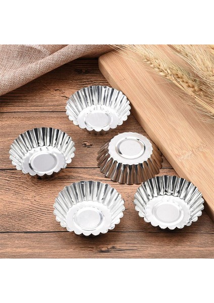No.10 Stili Yeniden Kullanılabilir Gümüş Paslanmaz Çelik Cupcake Yumurta Tart Kalıp Kurabiye Puding Kalıp Yapışmaz Kek Yumurta Pişirme Kalıp Pasta Araçları (Yurt Dışından) fırsatları