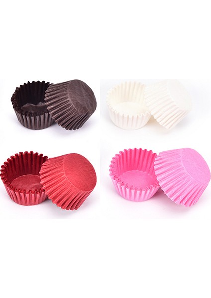 Kahve Tarzı Lot Moculate Kağıt Gömlekleri Pişirme Muffin Kupası Kek Cupcake Kutuları Düz Renk 2X2CM (Yurt Dışından)