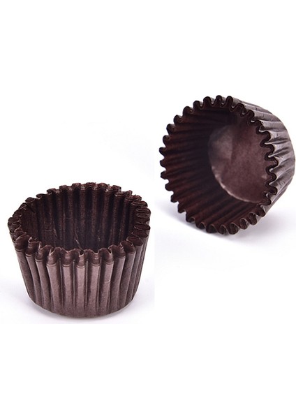 Kahve Tarzı Lot Moculate Kağıt Gömlekleri Pişirme Muffin Kupası Kek Cupcake Kutuları Düz Renk 2X2CM (Yurt Dışından)