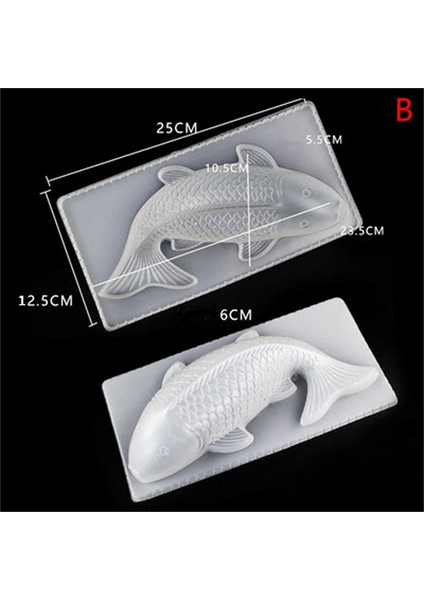 B Tarzı 1 Adet 3D Koi Balığı Sazan Kalıp Plastik Jöle El Yapımı Sugarcraft Kalıp Köpük Kek Puding Çikolata Kalıp Pişirme Aracı (Yurt Dışından)