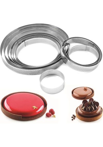 4,5 cm Tarzı Dıy Dekorasyon Aracı Delikli Paslanmaz Çelik Tartlet Kalıpları Kek Kalıbı Tart Halka Daire Kalıp (Yurt Dışından) fiyatları