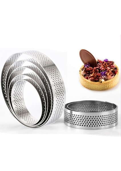 4,5 cm Tarzı Dıy Dekorasyon Aracı Delikli Paslanmaz Çelik Tartlet Kalıpları Kek Kalıbı Tart Halka Daire Kalıp (Yurt Dışından) modelleri