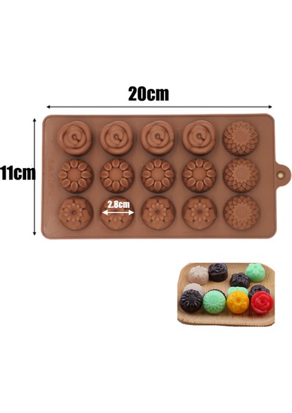 1 Adet-02 Tarzı Gül Çiçek Kalp Çikolata Kalıp Waffle Alfanümerik Uygulanabilir Şeker Buz Küpü Jöle El Yapımı Sabun Kek Dekorasyon Pişirme Kalıp (Yurt Dışından)