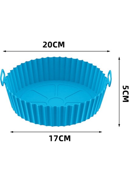 20CM-MAVI Tarzı Hava Fritöz Kare Silikon Astar Hava Fritöz Fırın Fırın Tepsisi Yeniden Kullanılabilir Hava Fritözler Tava Değiştirme Izgara Sepeti Mat Pot Aksesuarları (Yurt Dışından)