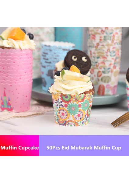Panettone Stili Ramazan Muffin Cupcake Kağıt Kutuları Pastane Sarıcı Cupcake Liner Kek Kapları Eid Mubarak Kek Dekor Muffin Ambalaj Kutusu (Yurt Dışından)