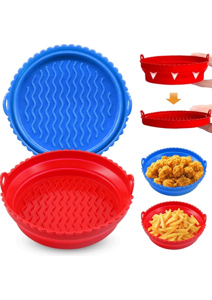 Kırmızı Stil Hava Fritöz Silikon Tava Fırın Tepsisi Kızarmış Tavuk Sepeti Mat Hava Fritöz Depolama Tepsisi Yağ Geçirmez Yuvarlak Yeniden Kullanılabilir Mutfak Aksesuarları (Yurt Dışından) fiyatları