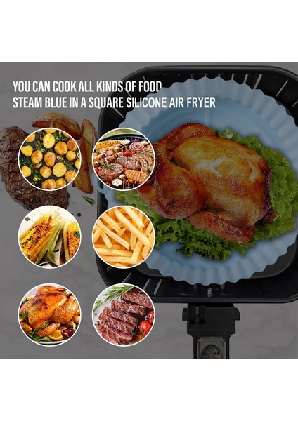 16.5X16X5CM-A Tarzı cm Hava Fritözler Fırın Fırın Tepsisi Kızarmış Pizza Tavuk Sepeti Mat Airfryer Silikon Pot Yuvarlak Yedek Izgara Tavası Aksesuarları (Yurt Dışından)