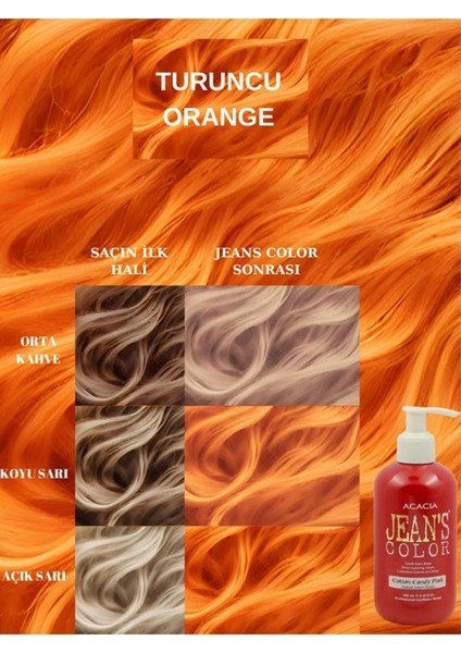 Amonyaksız Kokusuz Su Bazlı Saç Boyası 250 ml Turuncu Orange Hair Dye
