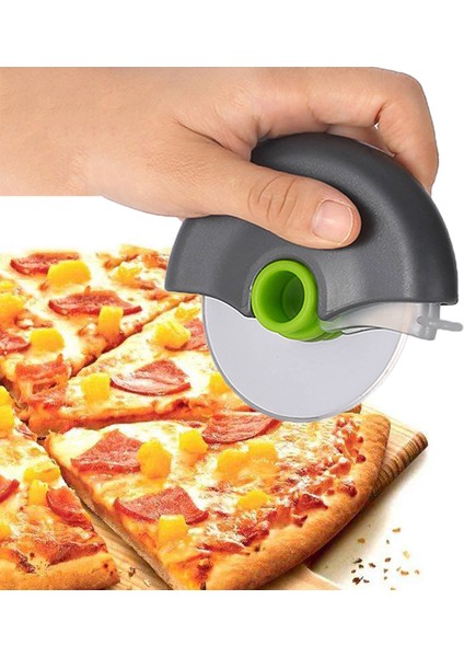 Yeşil Tarzı Paslanmaz Çelik Yuvarlak Tekerlek Kesme Bıçağı Pizza Için Kapaklı Rulo Hamur Dilimleme Kesici Pasta Mutfak Pişirme Aksesuarları Araçları (Yurt Dışından) modelleri