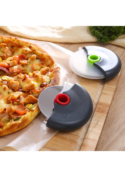 Yeşil Tarzı Paslanmaz Çelik Yuvarlak Tekerlek Kesme Bıçağı Pizza Için Kapaklı Rulo Hamur Dilimleme Kesici Pasta Mutfak Pişirme Aksesuarları Araçları (Yurt Dışından) fırsatları