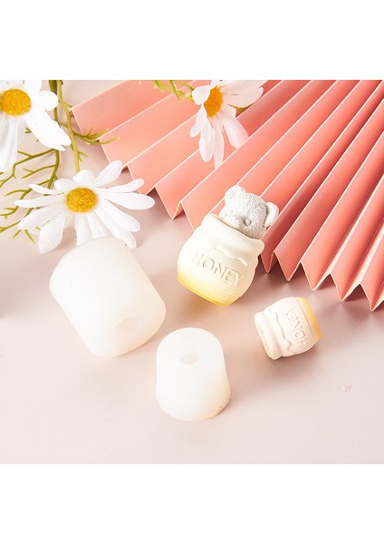 L Tarzı 3D Ayı Bal Kavanozu Silikon Mum Kalıp Çikolata Fondan Pişirme Kek Dekor Araçları Şeker Kutusu Makinesi Aroma Mum Alçı Sabunu Kalıp (Yurt Dışından)