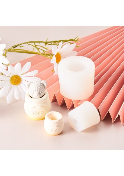 L Tarzı 3D Ayı Bal Kavanozu Silikon Mum Kalıp Çikolata Fondan Pişirme Kek Dekor Araçları Şeker Kutusu Makinesi Aroma Mum Alçı Sabunu Kalıp (Yurt Dışından)