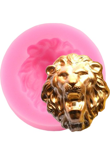 CD412 Tarzı 3D Aslan Kafası Silikon Kalıp Fondan Çikolata Hayvanlar Kalıpları Dıy Bebek Doğum Günü Pastası Dekorasyon Araçları Reçine Kil Kalıpları (Yurt Dışından)