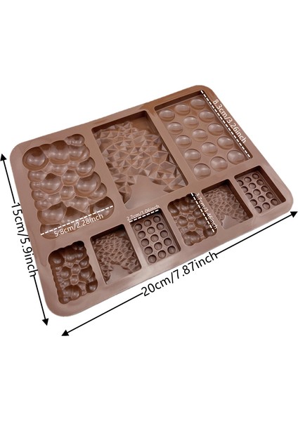 No.1 Stili 9 Kavite Waffle Silikon Kalıp Epoksi Çikolata Kalıp Dıy Fondan Şeker Çubuğu Kalıp Kek Dekorasyon Aracı Puding Mousse Yapma Aletleri (Yurt Dışından)