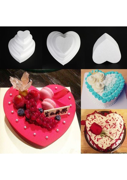 8 Inç Tarzı Dıy Sugarcraft Polistiren Strafor Kek Köpük Kalıp Kalp Şeklinde Uygulama Modeli Düğün Dekorasyon (Yurt Dışından) fırsatları