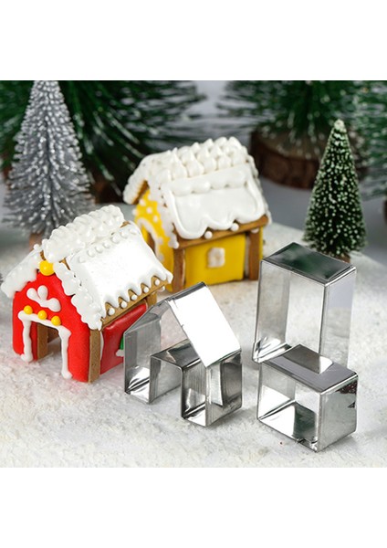Kabin Stili 3D Mini Ev Sahne Noel Kurabiye Kesici Set Kurabiye Bisküvi Kalıp Çelik Zencefilli Kurabiye Ev (Yurt Dışından) fırsatları