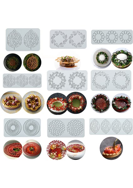 No.20 Tarzı Yaprak Çiçek Yüzük Yuvarlak Fondan Dantel Silikon Kalıp Dıy Kek Kalıbı Kek Pişirme Dekorasyon Moleküler Pişirme Baskı Reçine Kalıpları (Yurt Dışından)