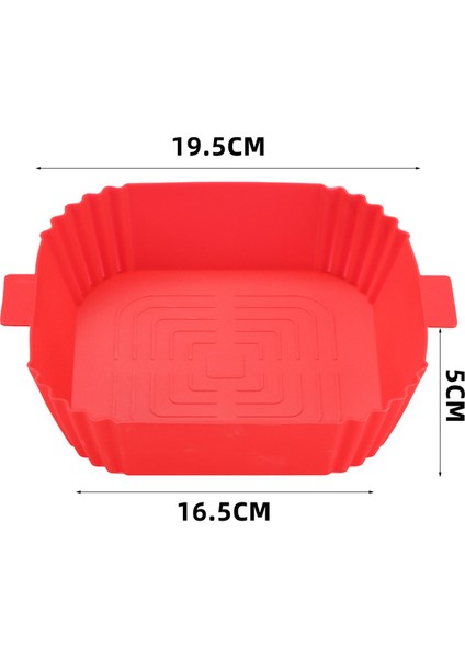 16,5 Cm-Kırmızı Stil Hava Fritöz Kare Silikon Astar Hava Fritöz Fırın Fırın Tepsisi Yeniden Kullanılabilir Hava Fritözler Tava Değiştirme Izgara Sepeti Mat Pot Aksesuarları (Yurt Dışından)