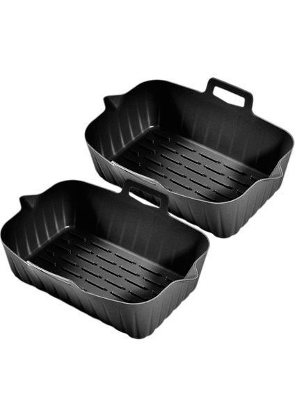 Siyah Stil Licone Airfryer Pot Hava Fritöz Aksesuarları Fırın Fırın Tepsisi Kızarmış Pizza Tavuk Sepeti Mat Izgara Tavası Mutfak Aksesuarları (Yurt Dışından)