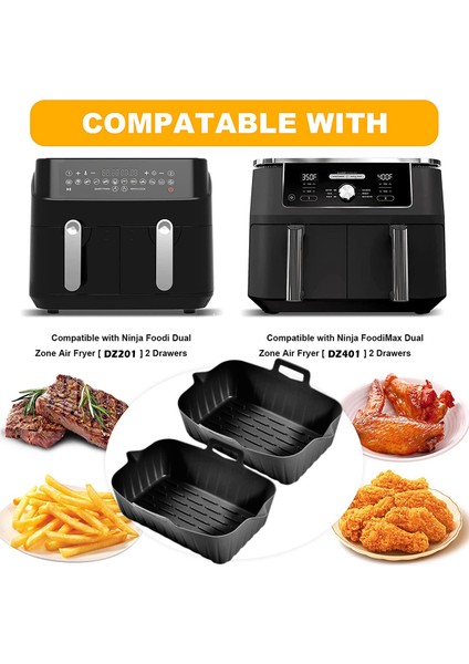 Siyah Stil Licone Airfryer Pot Hava Fritöz Aksesuarları Fırın Fırın Tepsisi Kızarmış Pizza Tavuk Sepeti Mat Izgara Tavası Mutfak Aksesuarları (Yurt Dışından)