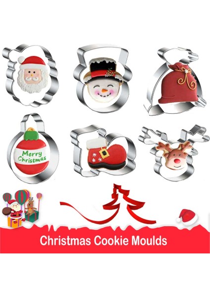 Noel-18 Tarzı Noel Baba Kafa Noel Dıy Karikatür Bisküvi Kalıp Noel Çerez Kesiciler Pişirme Kalıp Çerez Araçları Kek Dekorasyon Araçları (Yurt Dışından) fırsatları