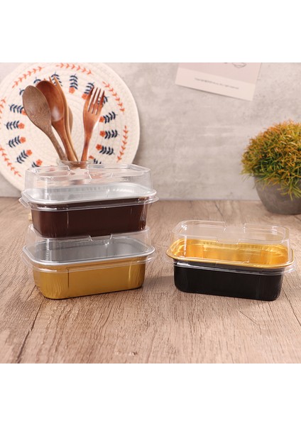 A5 Stili ml Dikdörtgen Alüminyum Folyo Pişirme Fincan Tava Puding Kapaklı Kutu Alüminyum Folyo Pişirme Kek Kutusu Cupcake Pişirme (Yurt Dışından) modelleri