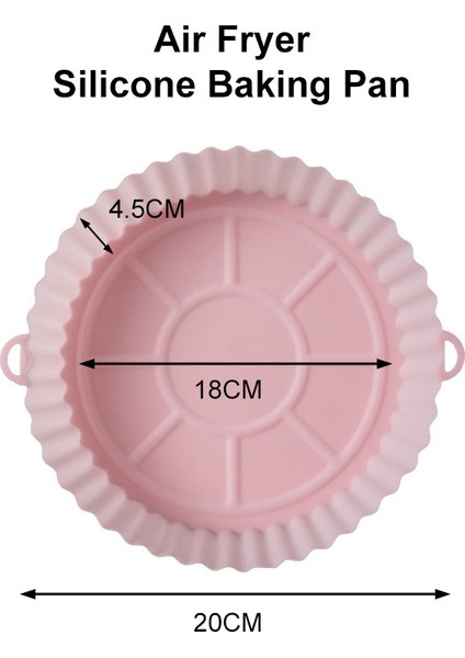 20X18X4,5CM-C Tarzı cm Hava Fritözler Fırın Fırın Tepsisi Kızarmış Pizza Tavuk Sepeti Mat Airfryer Silikon Pot Yuvarlak Yedek Izgara Tavası Aksesuarları (Yurt Dışından)