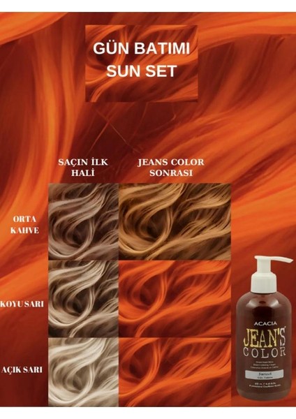 Amonyaksız Kokusuz Su Bazlı Saç Boyası 250 ml Gün Batımı Sun Set Hair Dye