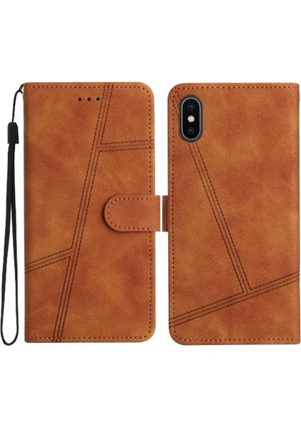 IPhone Xs Max Için Flip Case Kart Yuvaları Tutucu Manyetik Kapak Folio Bilek Pu (Yurt Dışından)