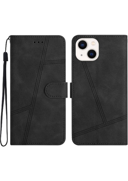 IPhone 14 Için Flip Case Artı Bilek Kayışı Kart Yuvaları Tutucu Manyetik Kapak (Yurt Dışından)