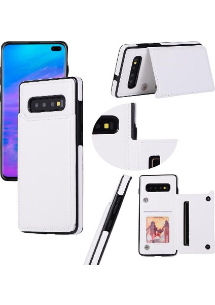 Samsung Galaxy S10 Kart Yuvaları Için Cüzdan Durumda Çift Manyetik Toka ile (Yurt Dışından)