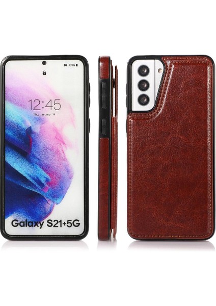 Samsung Galaxy S21 Artı Çift Manyetik Toka Kart Yuvaları Için Cüzdan Kılıf (Yurt Dışından)